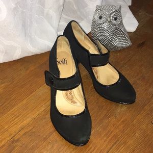 Suede Black low heel Mary Janes